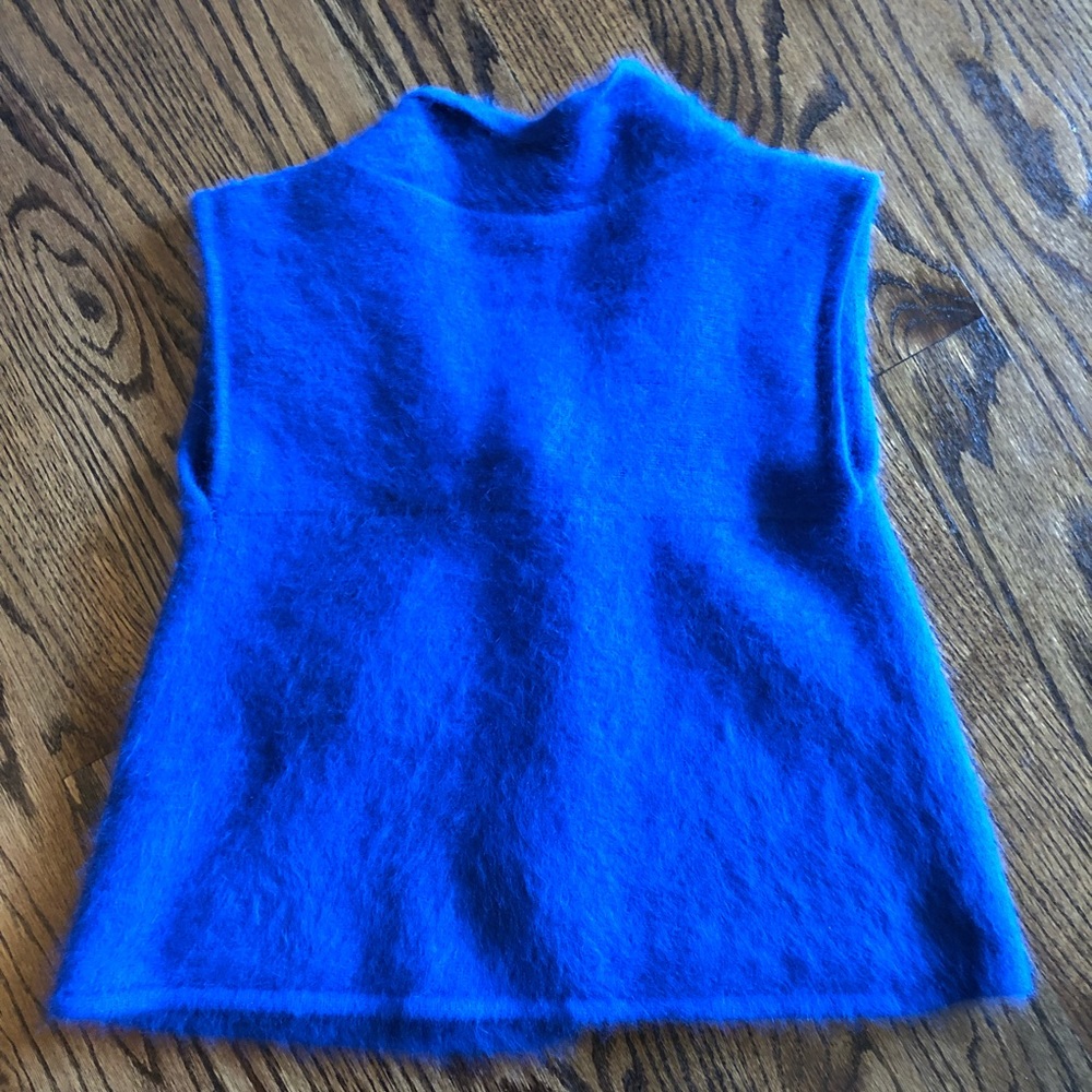 Free People Cobalt angora rabbit hair tie vest - Picture 3 of 5